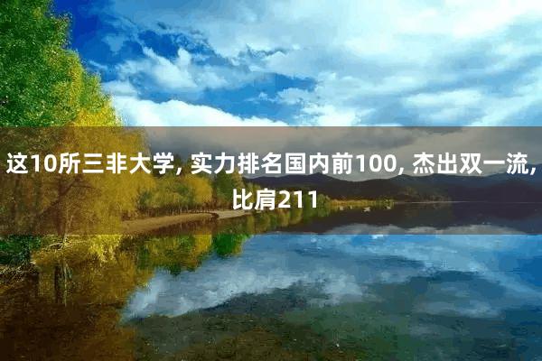 这10所三非大学, 实力排名国内前100, 杰出双一流, 比肩211