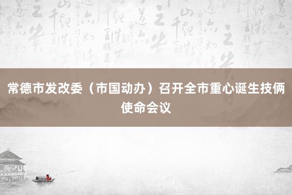 常德市发改委(市国动办)召开全市重心诞生技俩使命会议