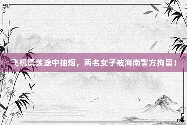 飞机漂荡途中抽烟，两名女子被海南警方拘留！