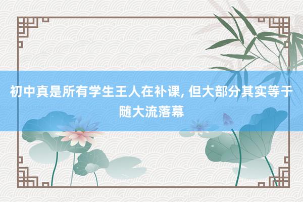 初中真是所有学生王人在补课, 但大部分其实等于随大流落幕