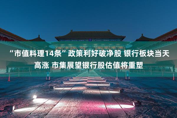 “市值料理14条”政策利好破净股 银行板块当天高涨 市集展望银行股估值将重塑