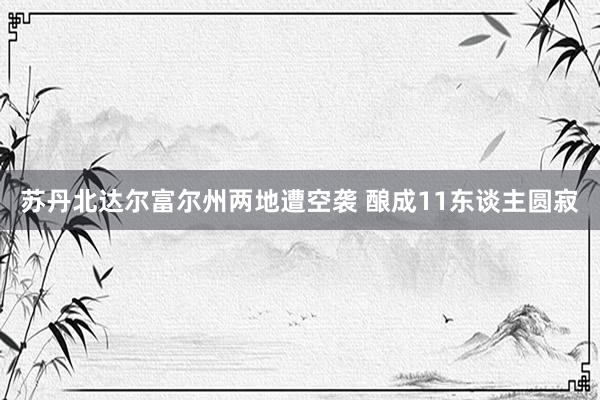 苏丹北达尔富尔州两地遭空袭 酿成11东谈主圆寂