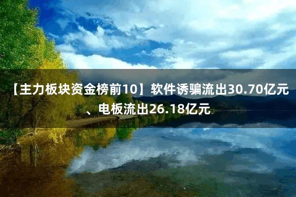 【主力板块资金榜前10】软件诱骗流出30.70亿元、电板流出26.18亿元