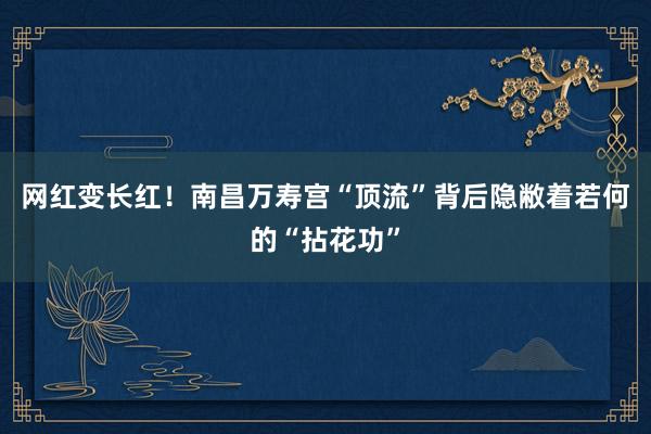 网红变长红！南昌万寿宫“顶流”背后隐敝着若何的“拈花功”