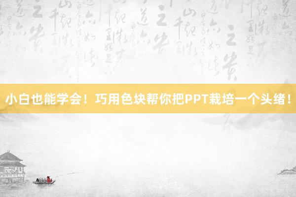 小白也能学会！巧用色块帮你把PPT栽培一个头绪！